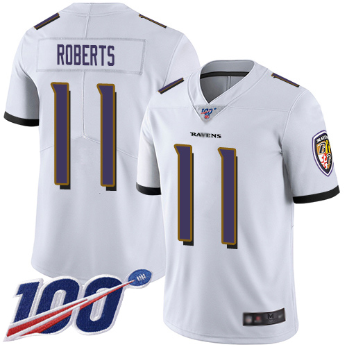Baltimore Ravens Limited White Men Seth Roberts Road Jersey NFL Football #11 100th Season Vapor Untouchable->baltimore ravens->NFL Jersey